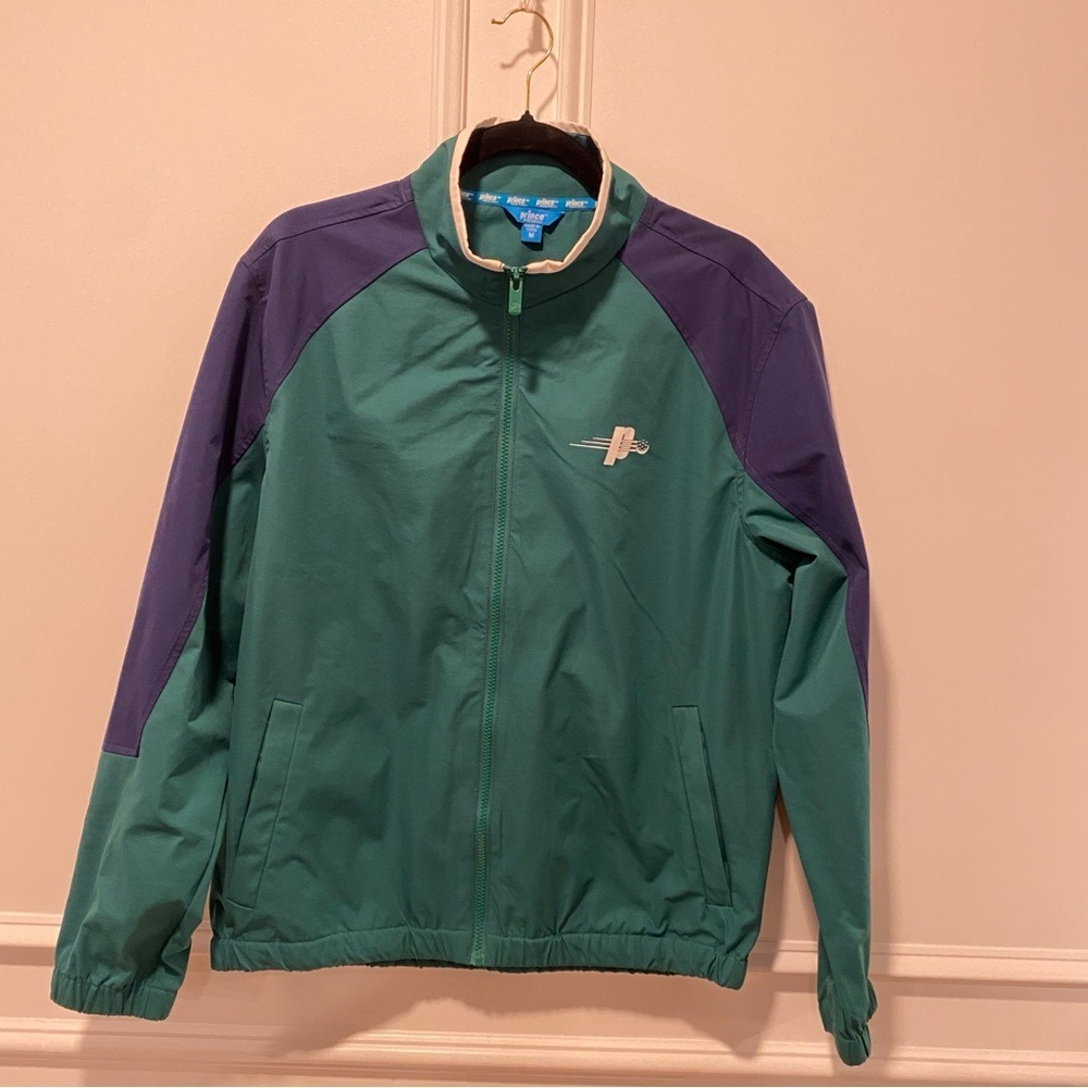 Prince Pickleball‎ Windbreaker Jacket Men's M Green Blue Colorblock Full Zip